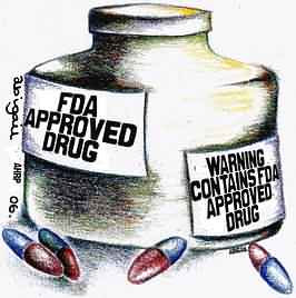 cartoon mocking FDA warnings