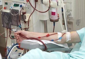 Patient receiving dialysis