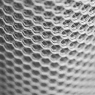 Microscopic image of polypropylene mesh.