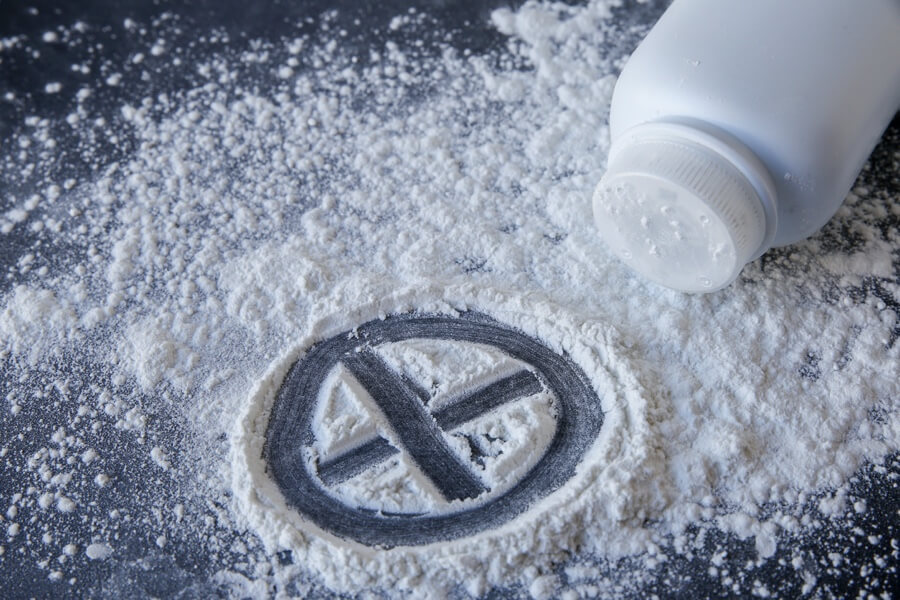 Talcum powder with cross