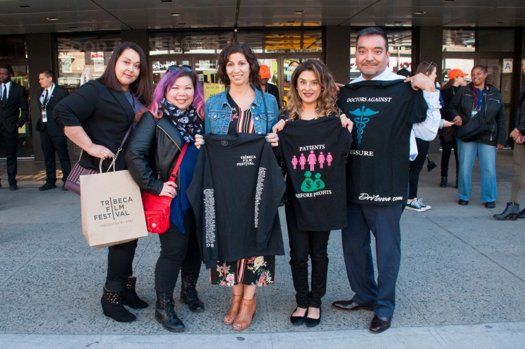 Michelle Llamas with Tribeca Film Festival attendees