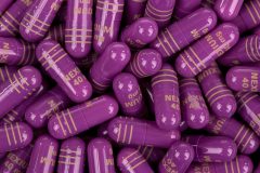 Group of purple Nexium pills