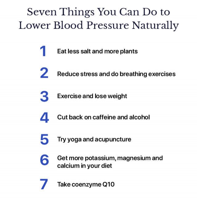 Seven Things You Can Do to Lower Blood Pressure Naturally
